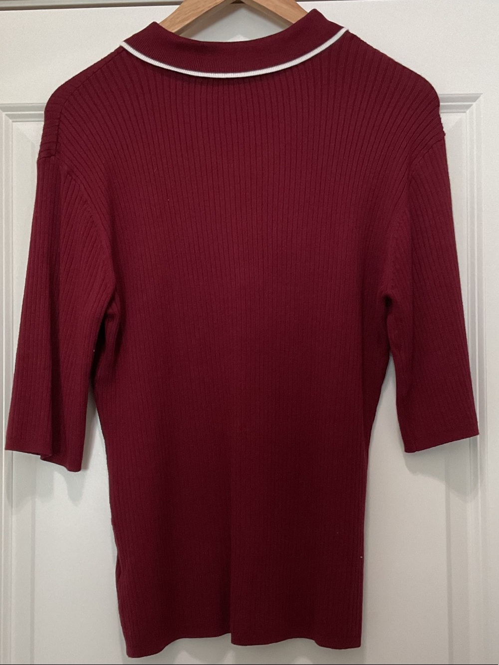 Walter Hagen Burgundy Polo with White Trim - Picture 3 of 6